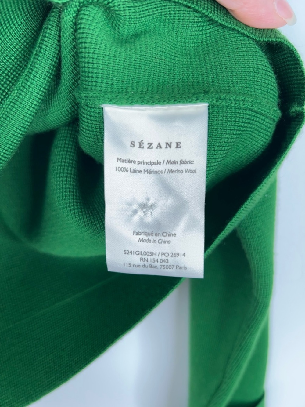 Sezane Betty Cardigan Jacket Bright Green Button-Front Merino Wool Size XS - Picture 8 of 11